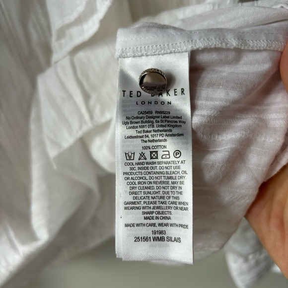 NWT Ted Baker Silais White Double Frill Blouse size TED 6 US 16 - Picture 11 of 11